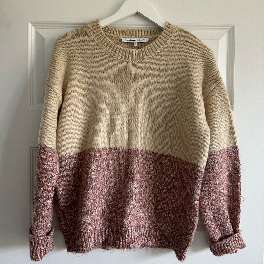 NWOT Cupcakes & Cashmere Carmel Colorblock Sweater